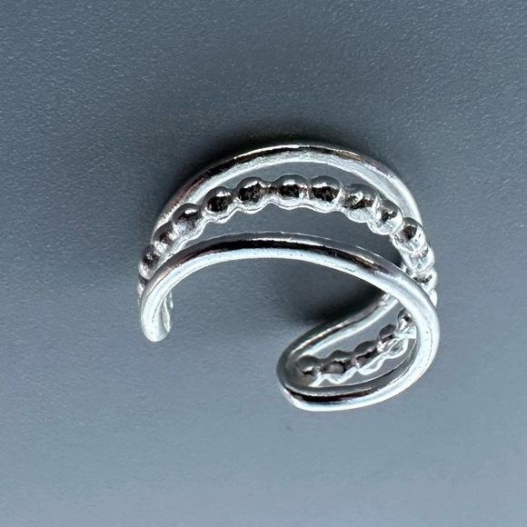 Sterling Silver Three Band Ear Cuff - Picture 10 of 13